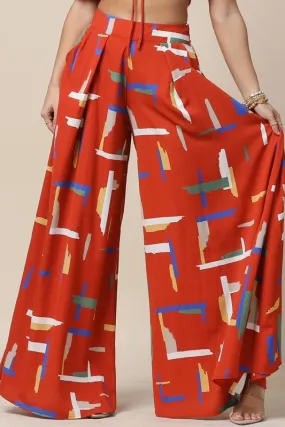 ABSTRACT PRINT PALAZZO PANTS