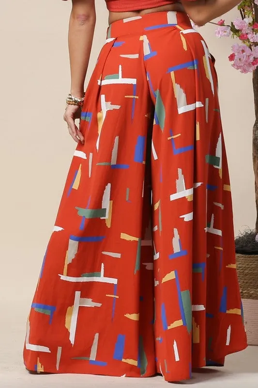 ABSTRACT PRINT PALAZZO PANTS