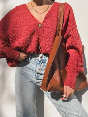 Betting On Us Knit Sweater in Red Wood