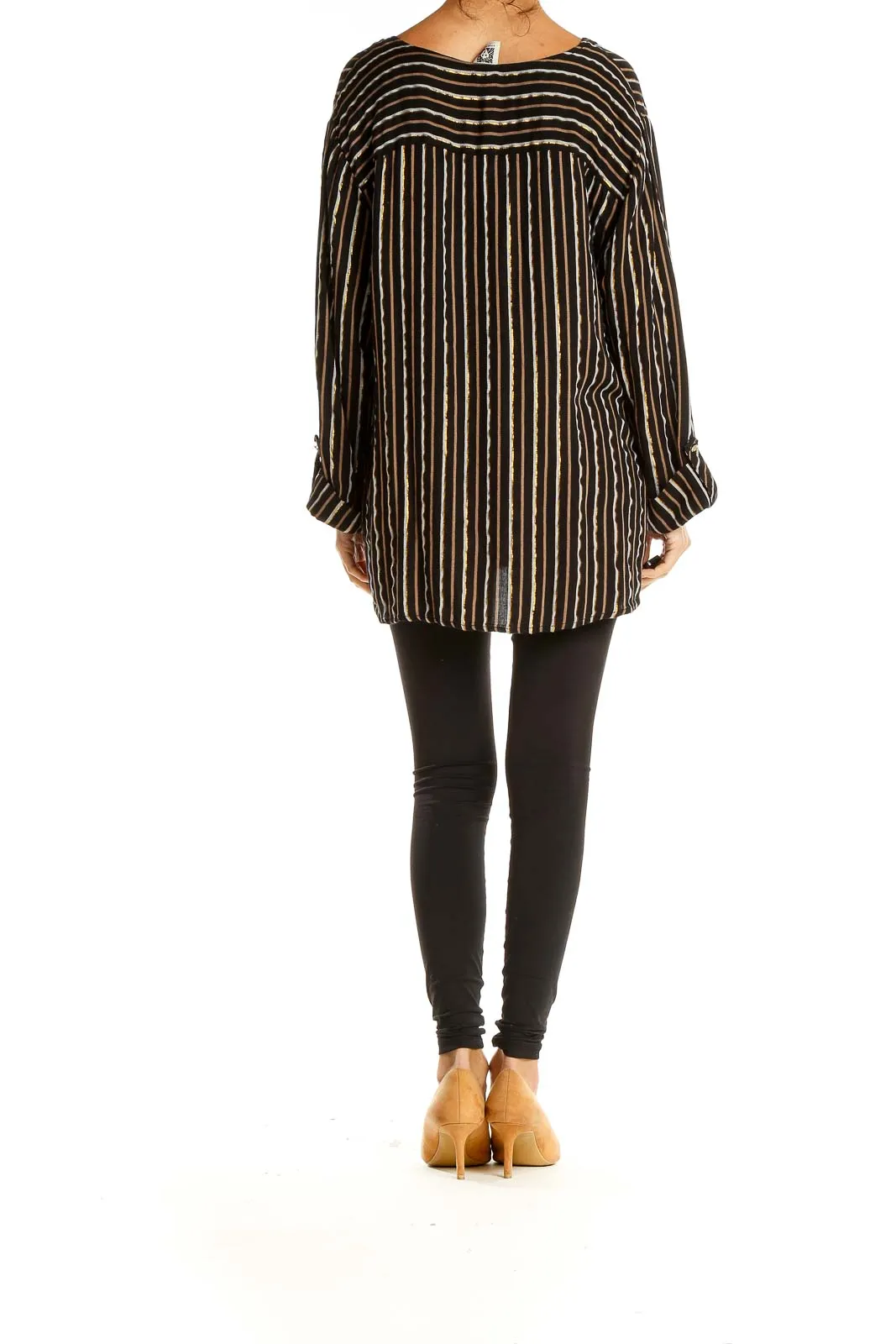 Black Brown Striped Blouse