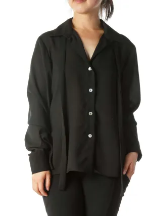 Black Buttoned Long-Sleeve Shirt