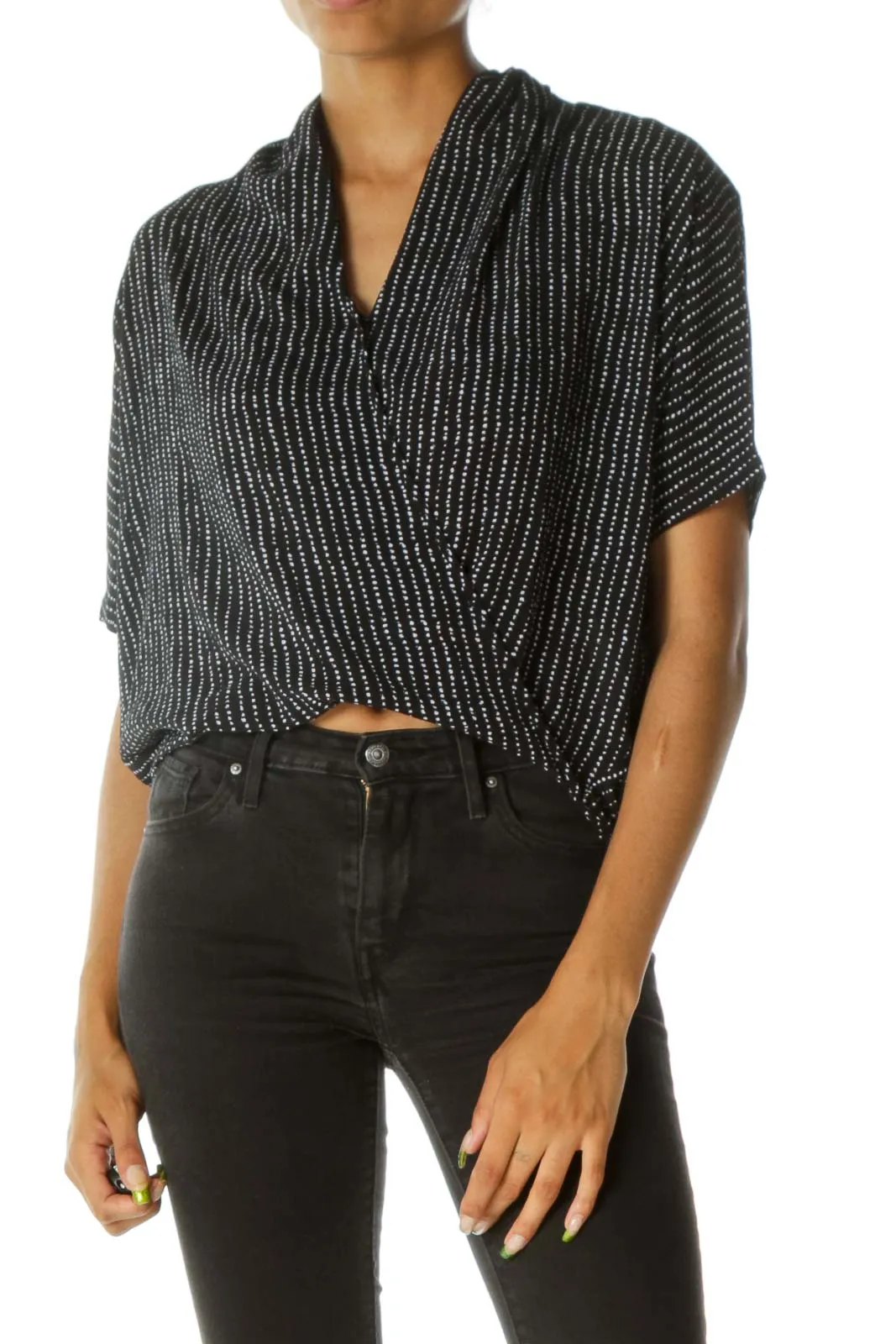 Black Dot Print Blouse