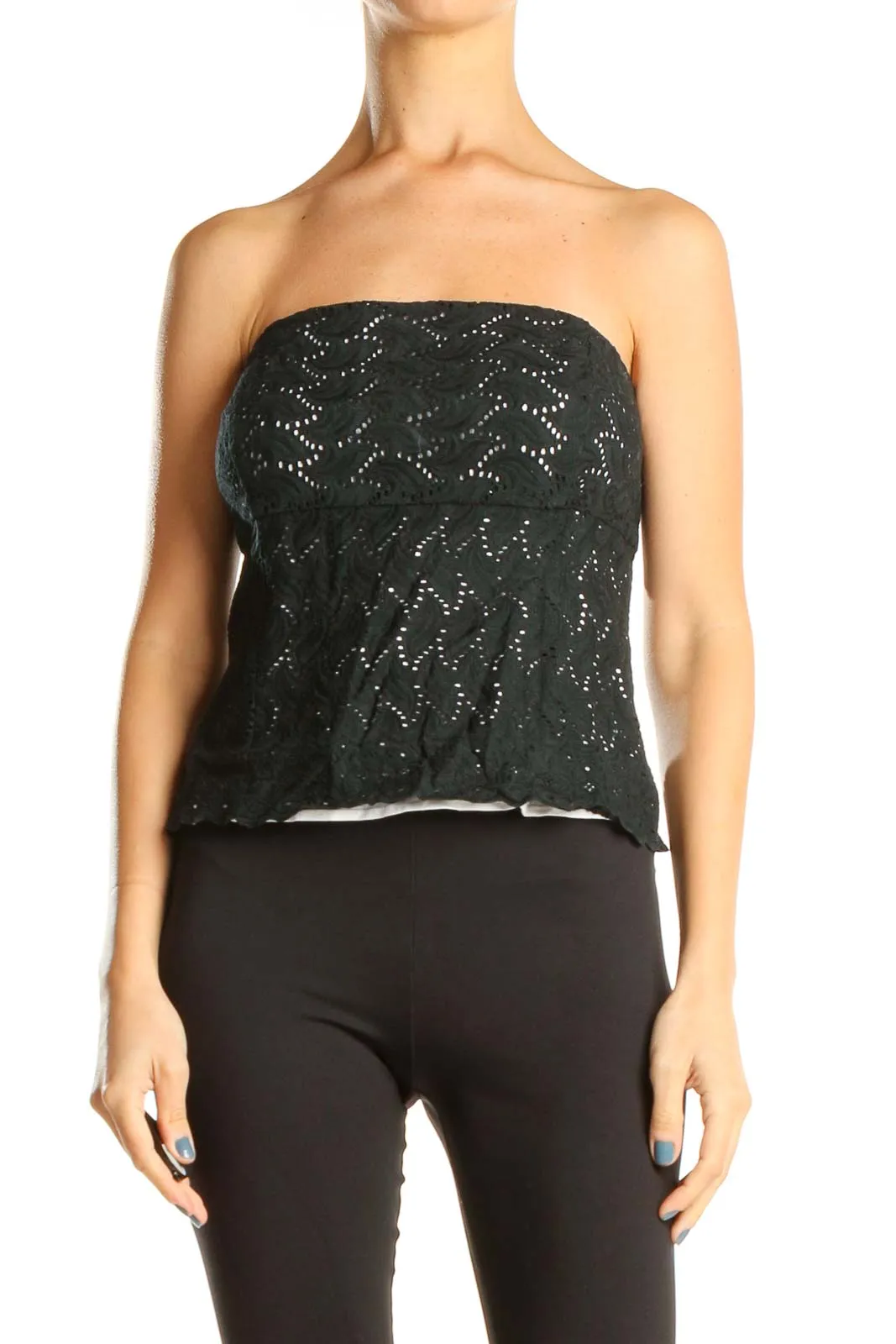 Black Eyelet Retro Tube Top