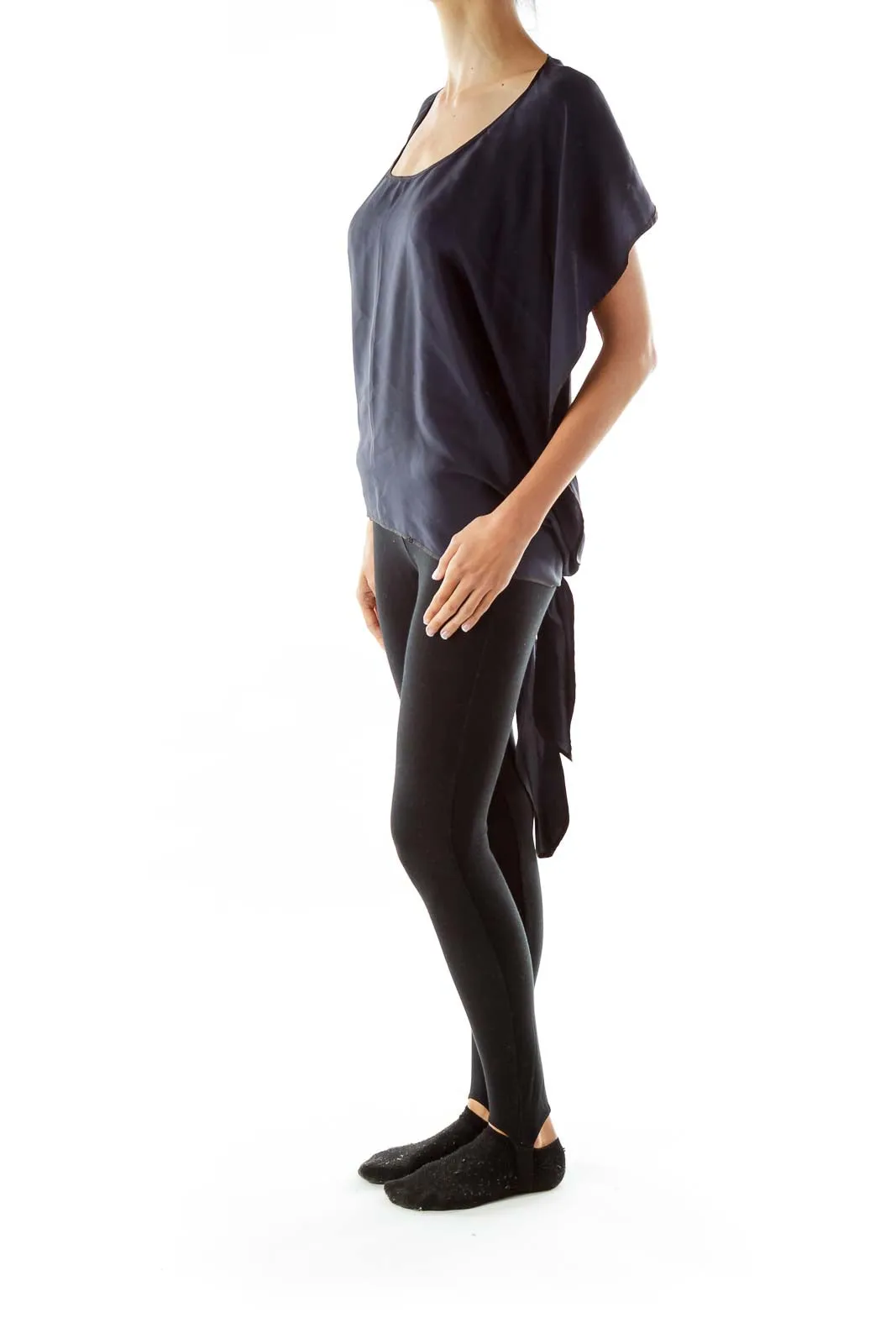 Black Silk Asymmetric Top