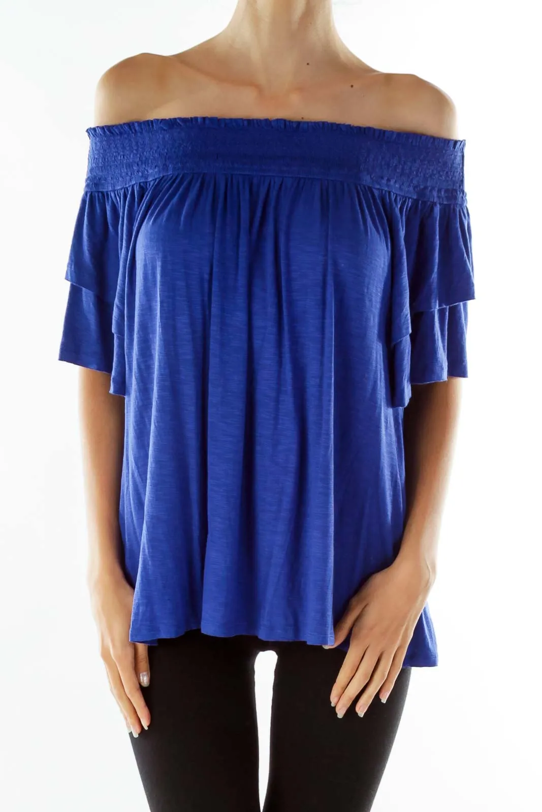 Blue Off-Shoulder Top