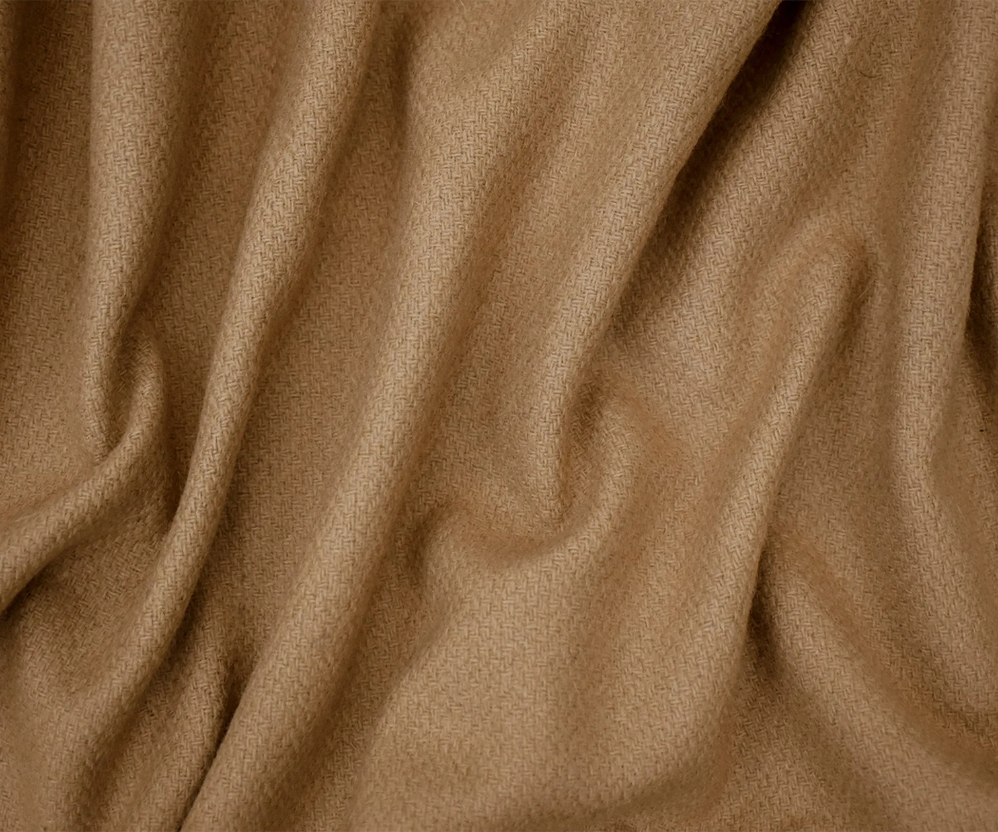 Brown Melton Wool Solid Single Sided Brushed Woven Jacketing Fabric