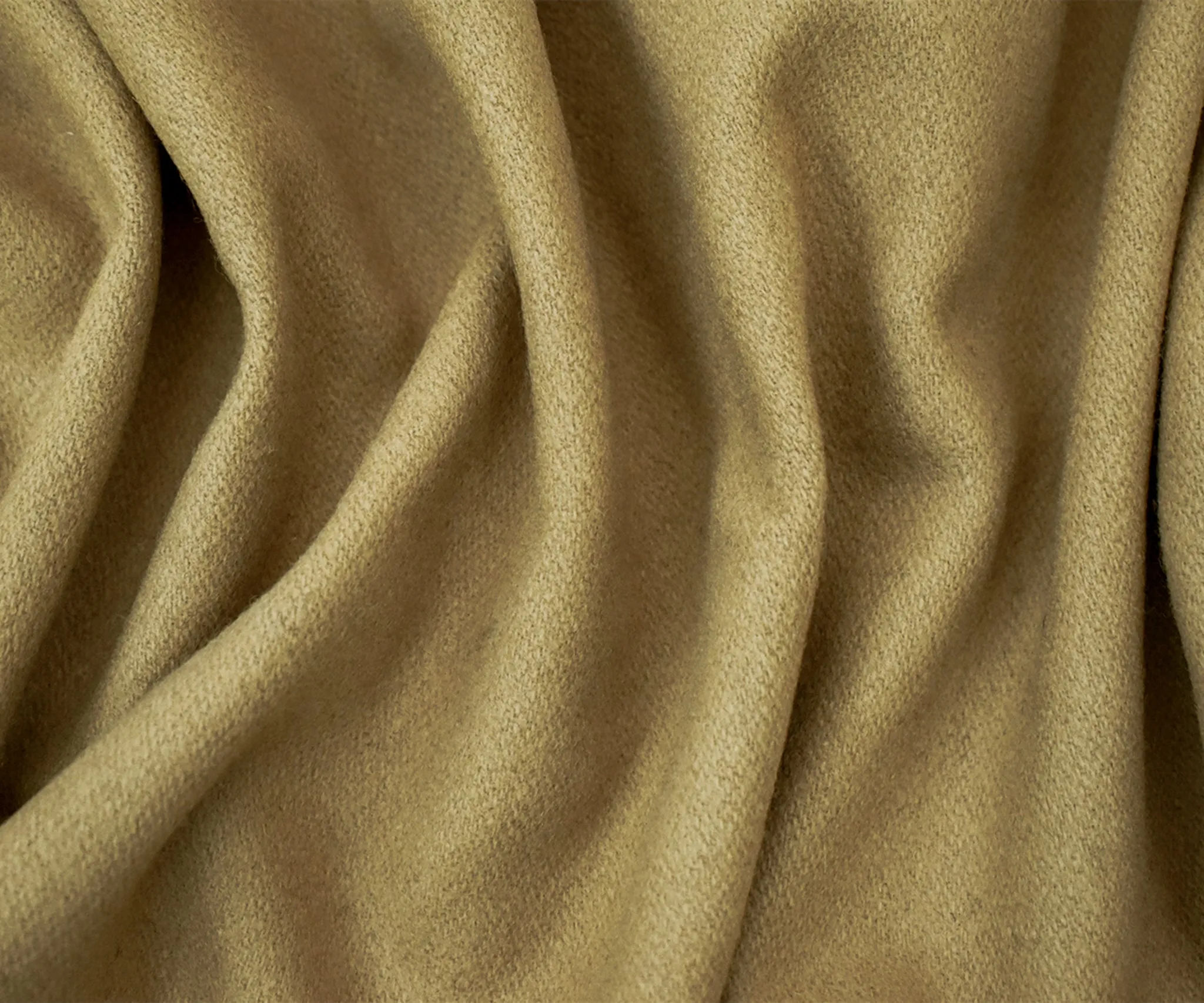 Cream Brown Melton Wool Twill Flannel Jacketing Fabric