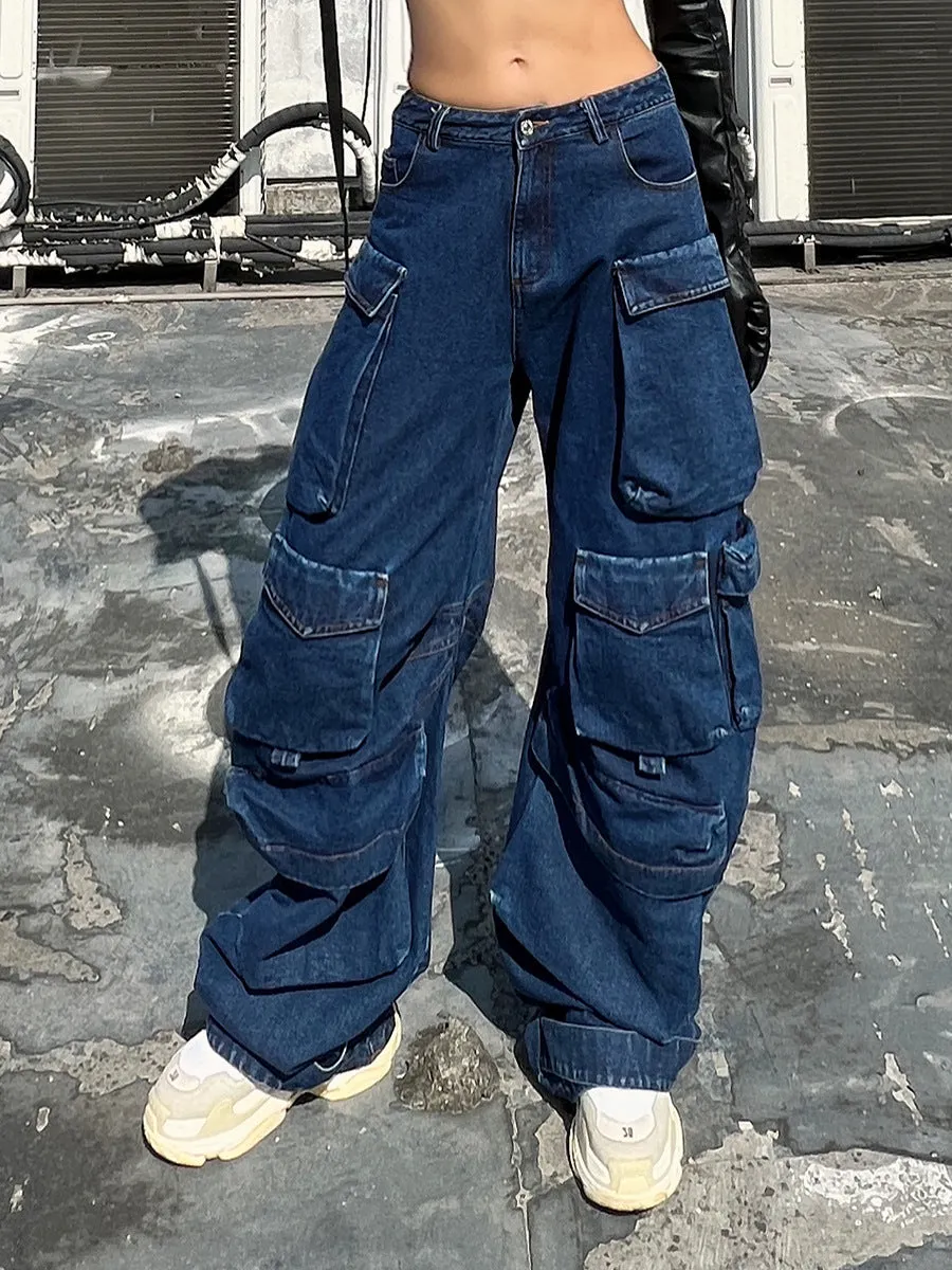 Denim Parachute Loose Pants