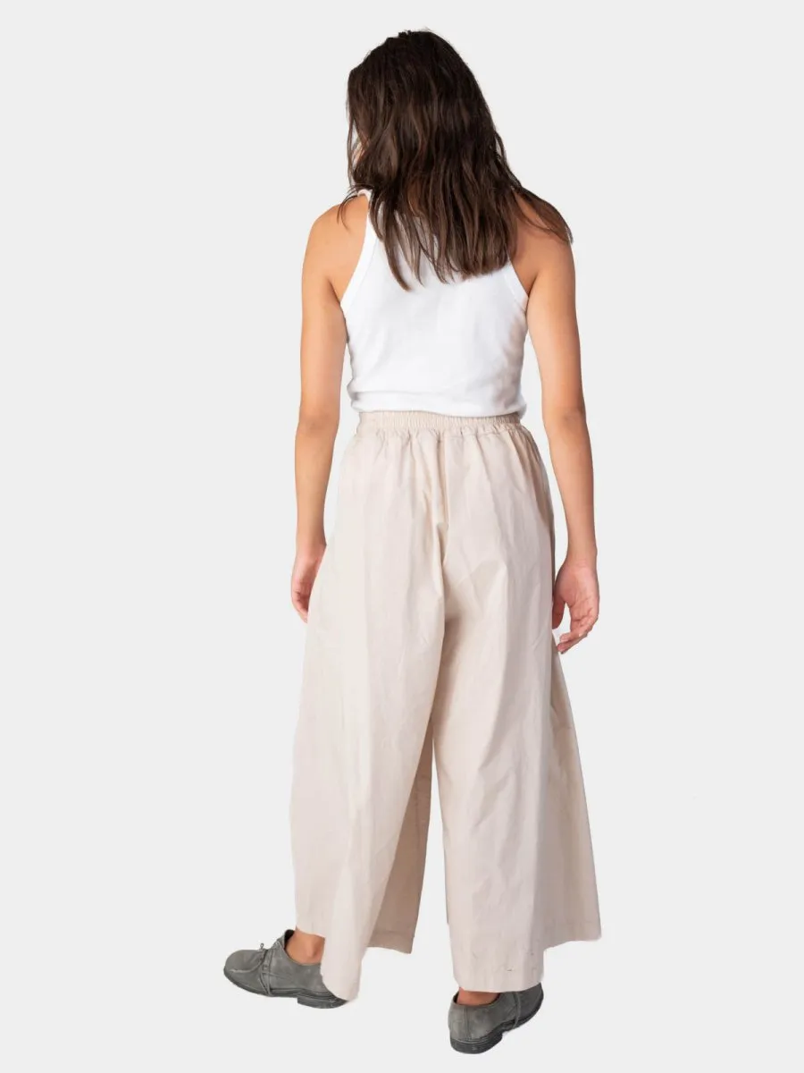 Elastic Waist Cotton Palazzo Pant