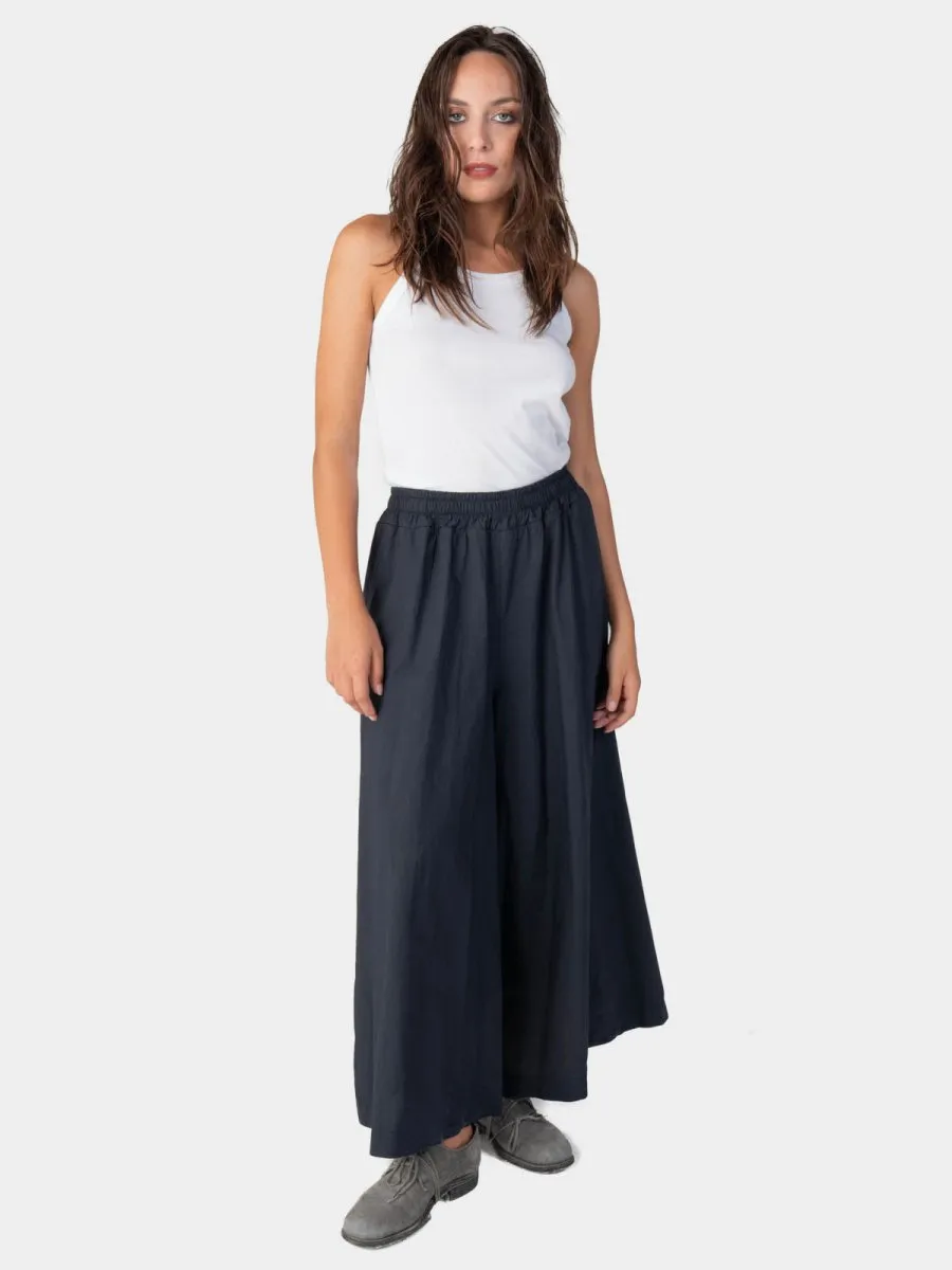 Elastic Waist Cotton Palazzo Pant