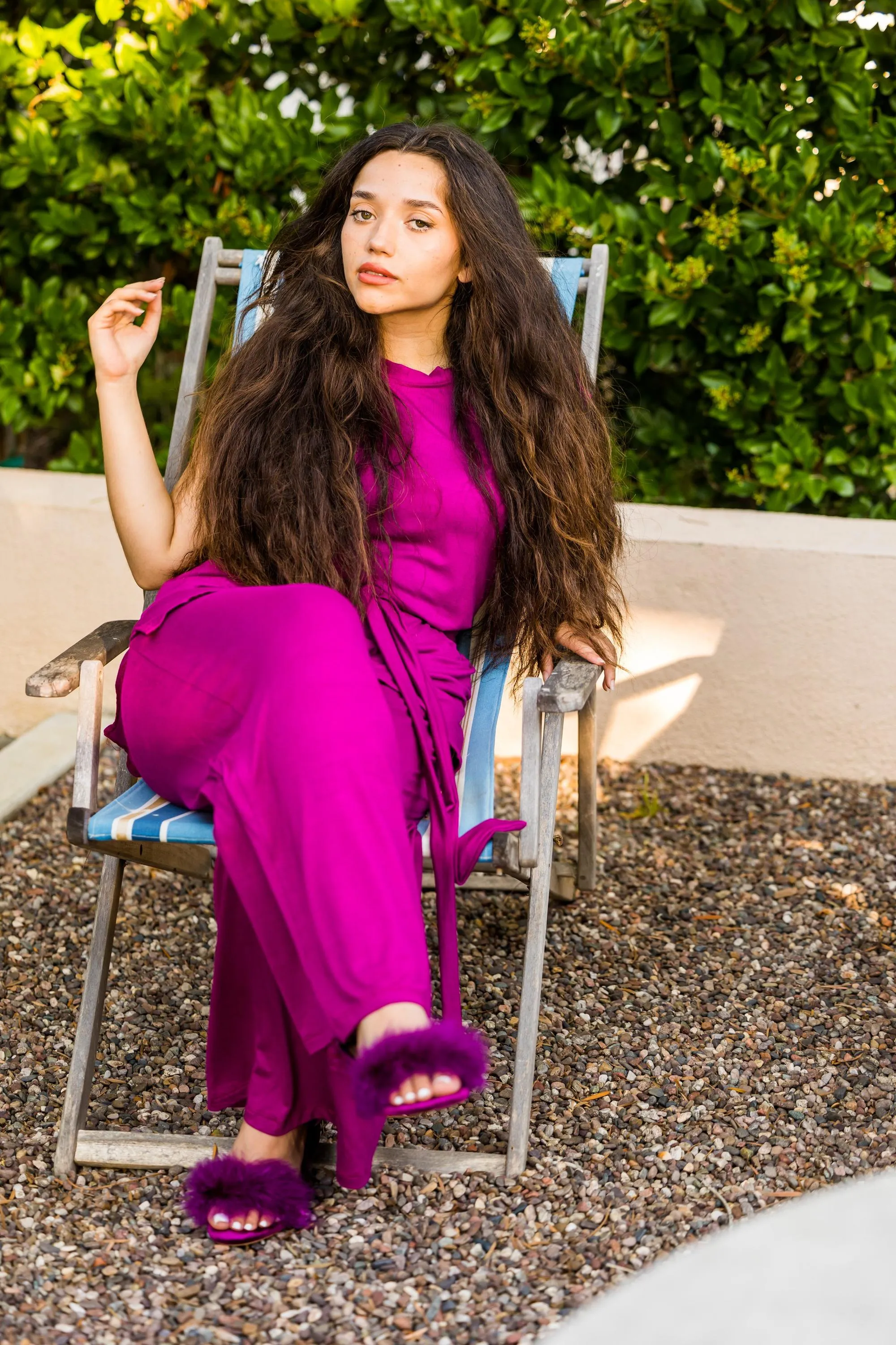 Fuchsia Tunic & Palazzo Pant Set