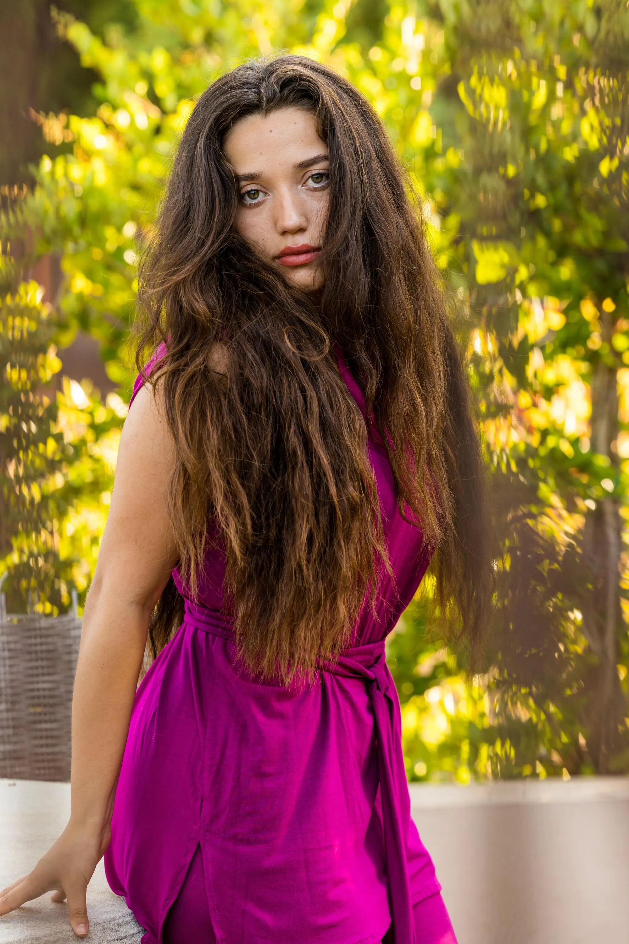 Fuchsia Tunic & Palazzo Pant Set