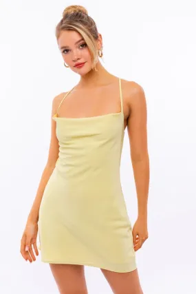 Gail Cowl Neck Back Tie-Up Dress