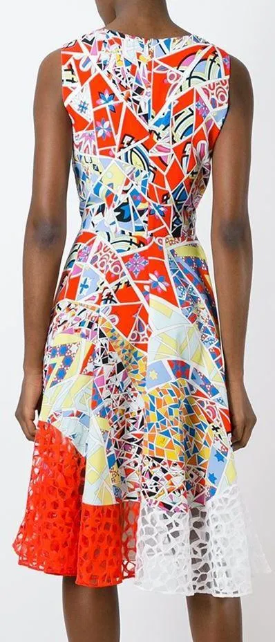 Geometric Cady Laser-Cut Dress