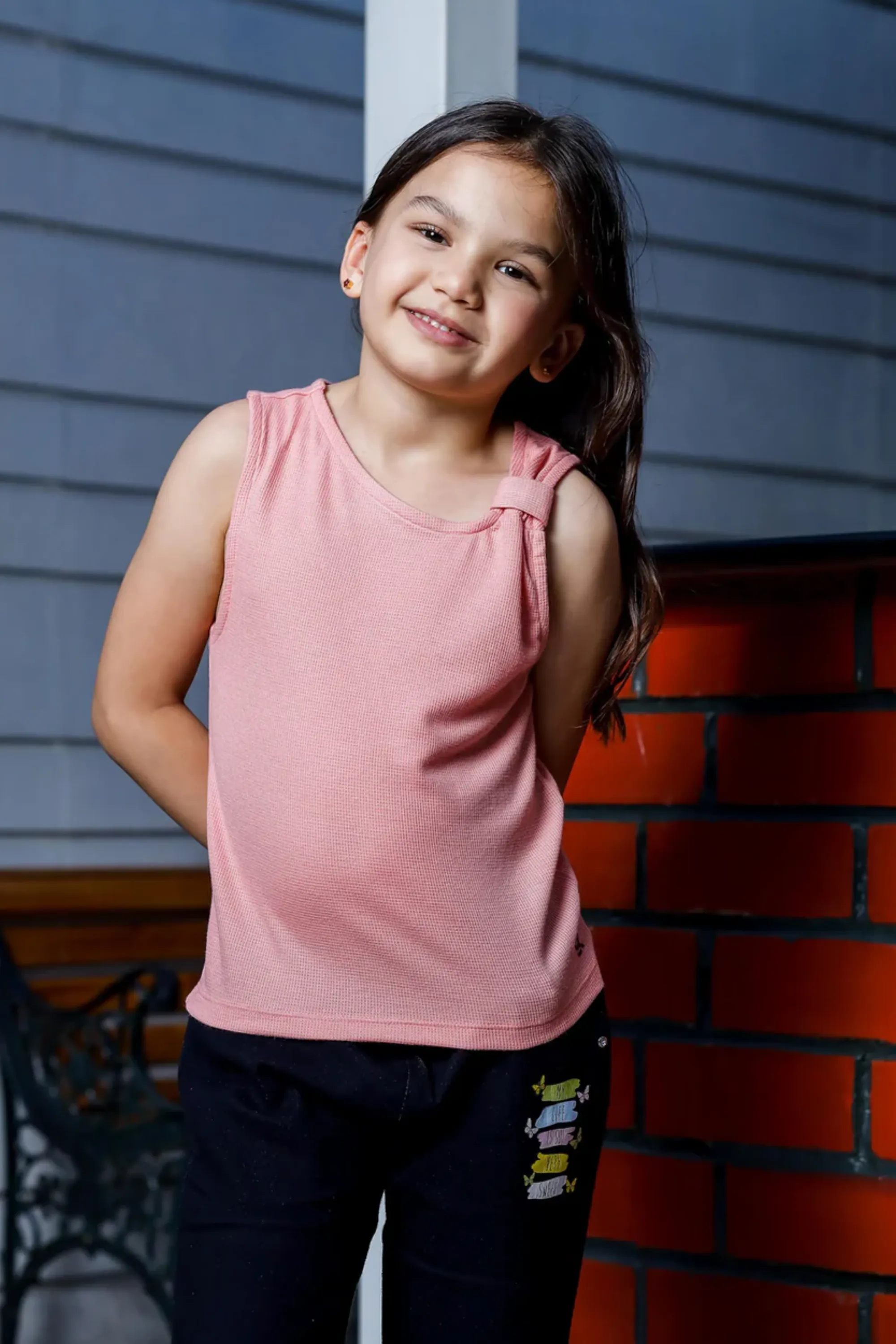 Girls Coral Almond Sleeveless Top