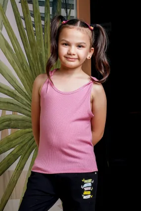 Girls Pink Sleeveless Top