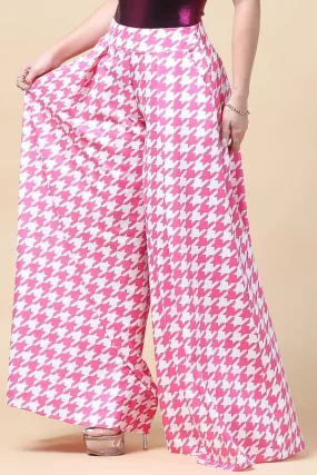 HOUNDS TOOTH PRINT PALAZZO PANTS