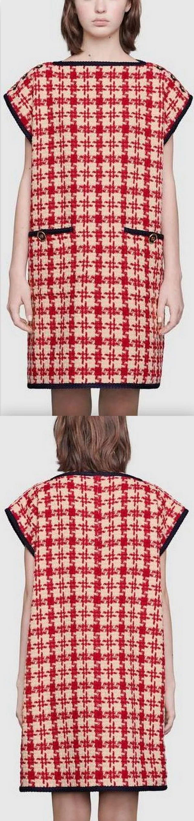 Houndstooth Sleeveless Dress