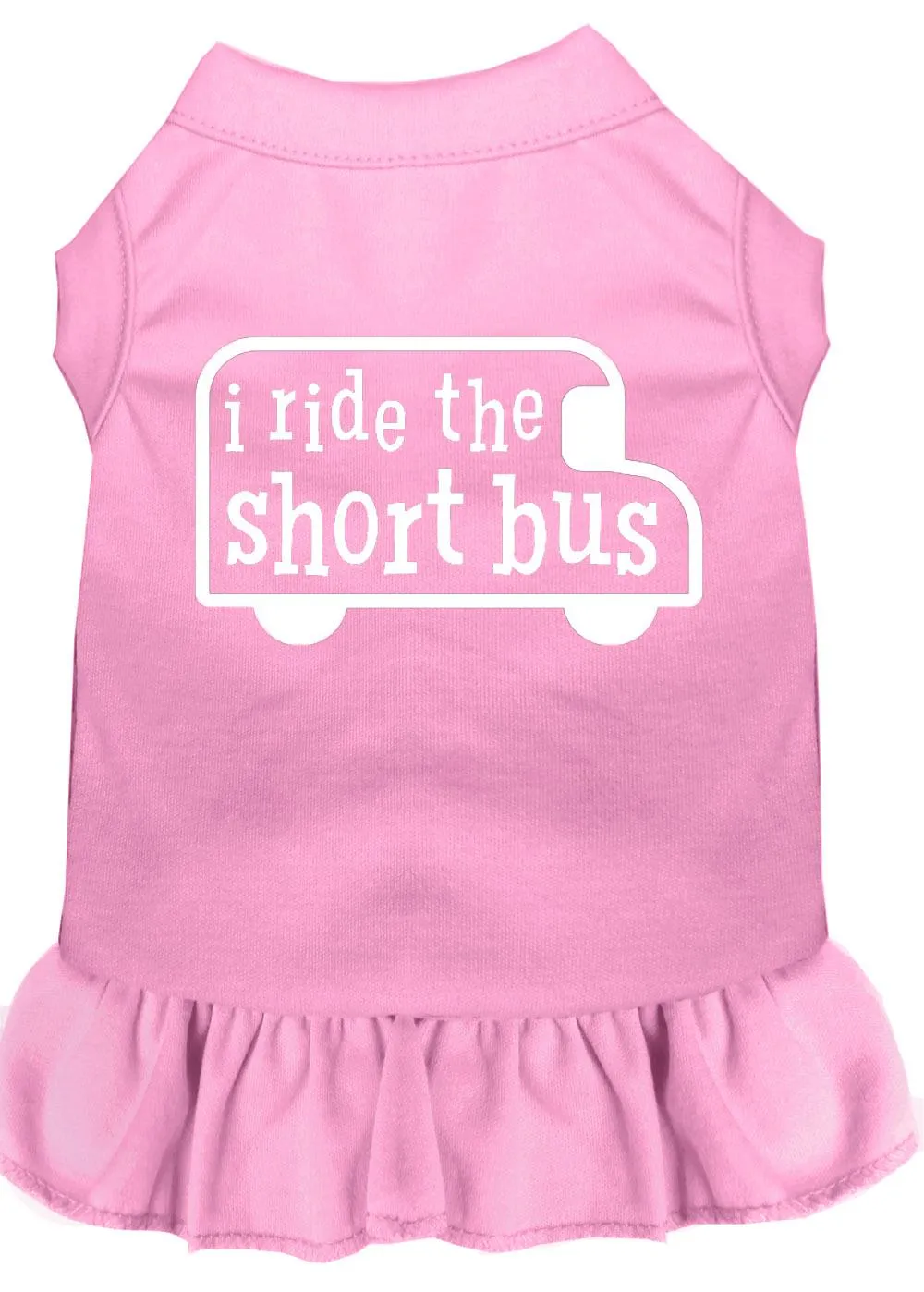 I Ride The Short Bus Screen Print Dress Light Pink Xxl (18)