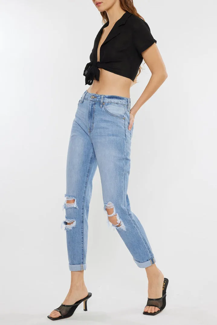 Kancan - Women's High Rise Mom Jeans - kc8579L