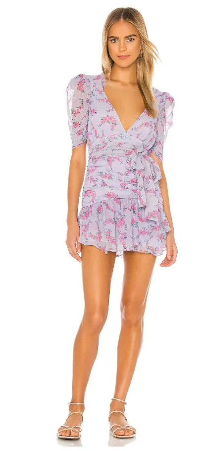 LoveShackFancy Arlo Floral Silk Mini Dress