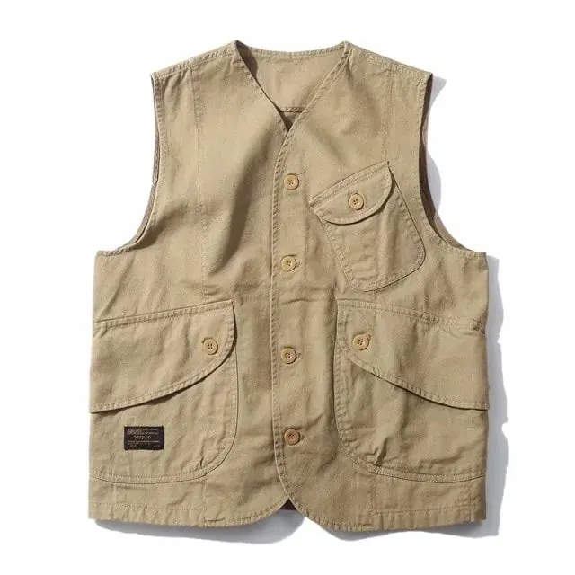 Men Vests Men's Summer Sleeveless Multi-pocket