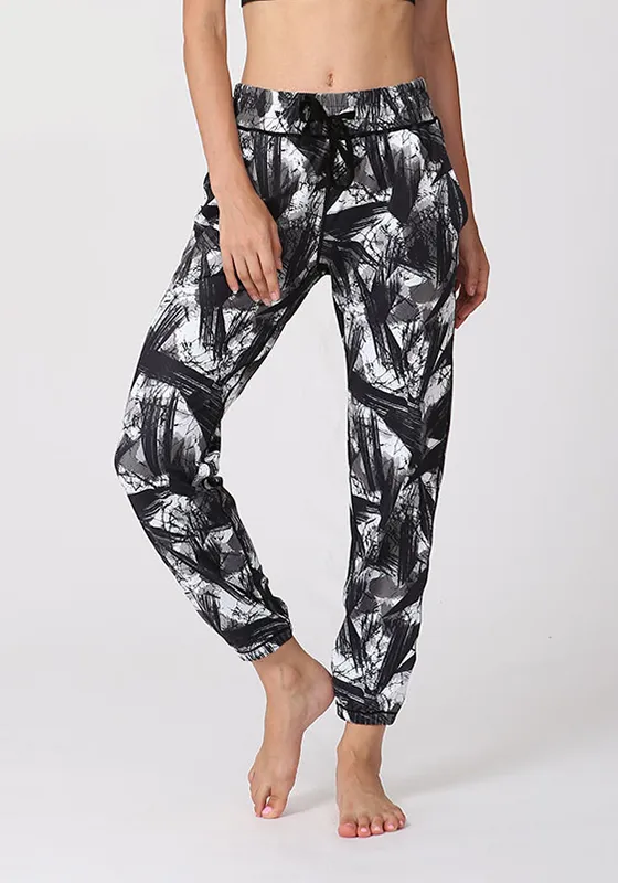 Print Mesh Loose Yoga Pants