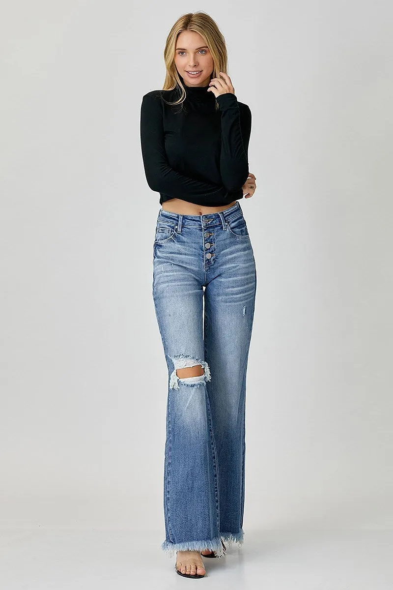 RISEN Willow Mid Rise Wide Leg Jeans