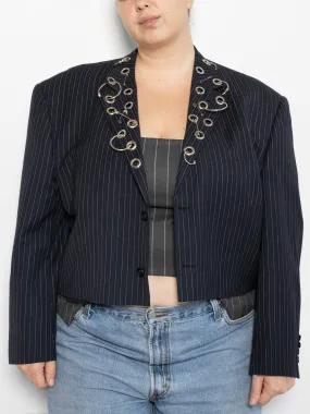 Shop Journal x BRZ - Embellished Pinstripe Hardware Blazer (2X)