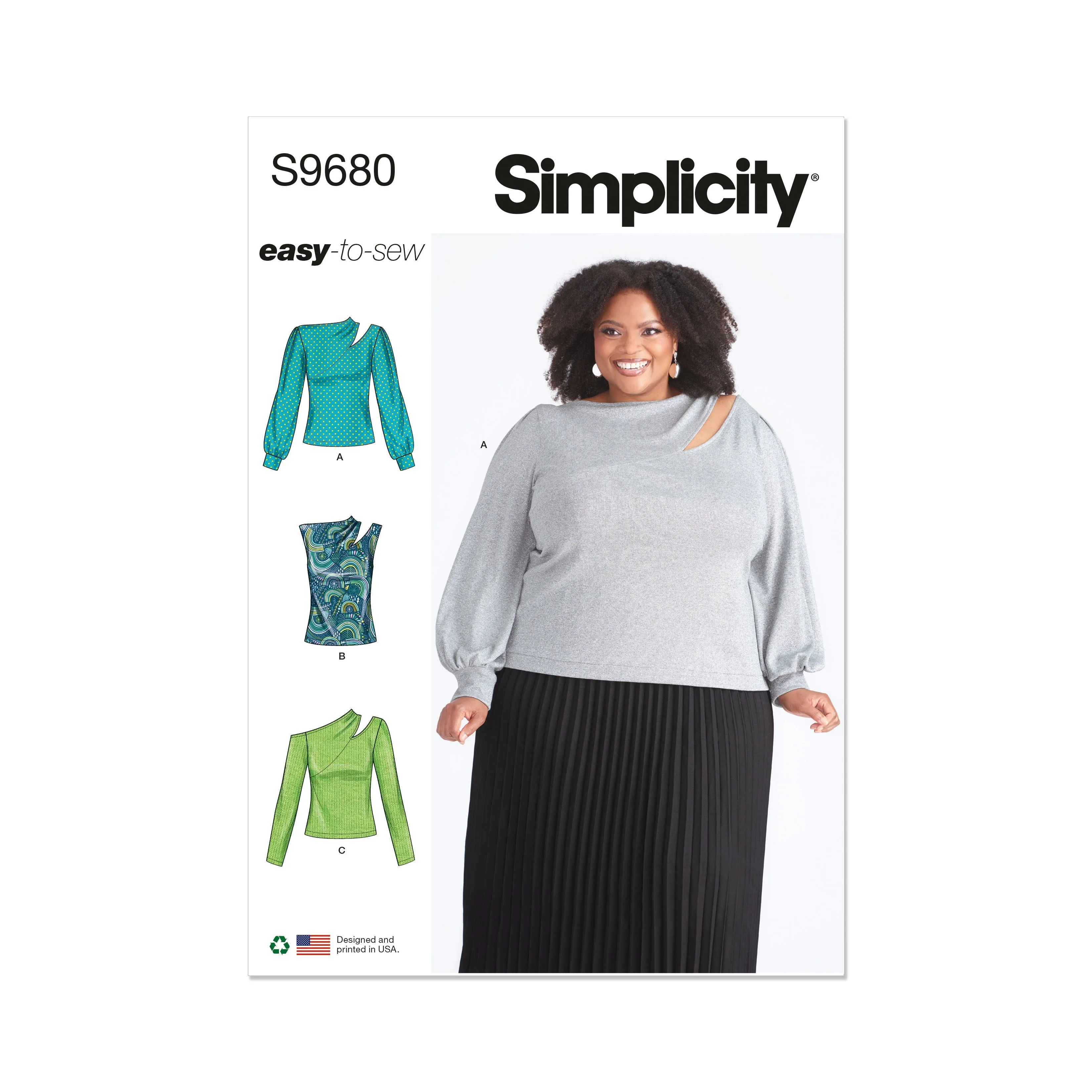 Simplicity pattern 9680 Women's Knit Top with Sleeve Variations