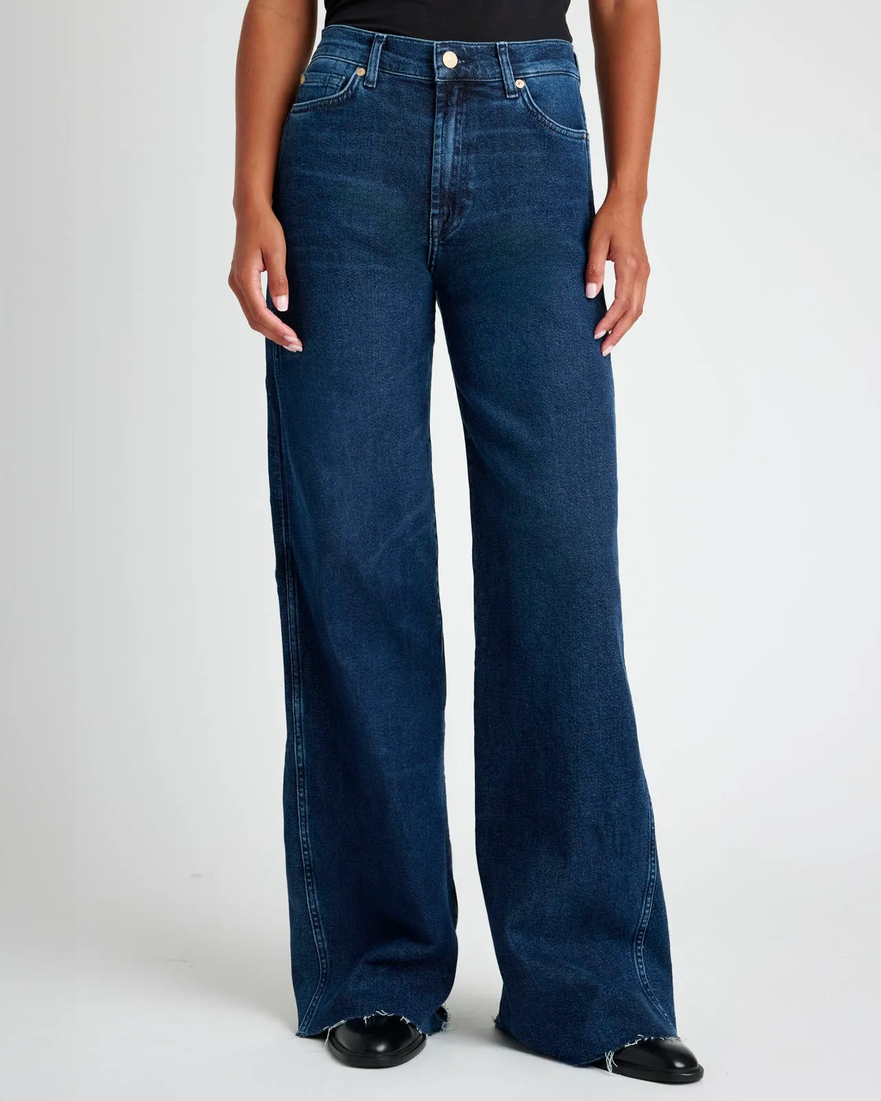 Slim Palazzo Raw Hem Jean