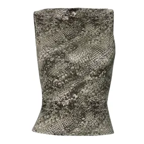 Snake Print Tank Tops Women Clothing Sleeveless T Shirts Streetwear Fashion 2024 Summer Sexy Bodycon Tops P85-AH10