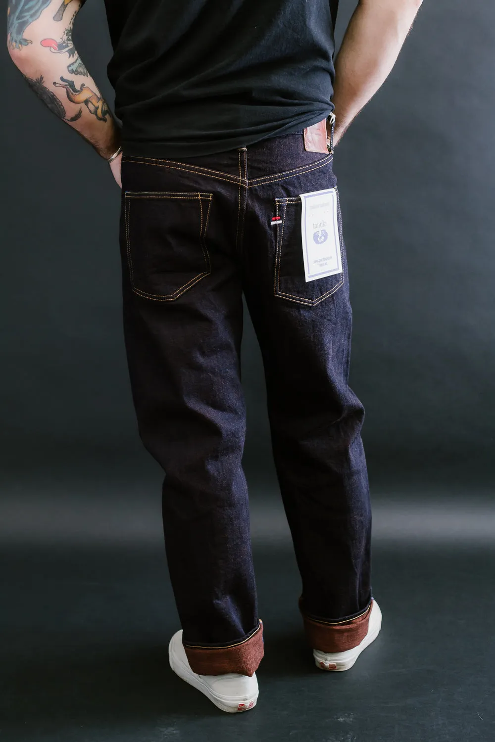 TNK101KH - 14.5oz "KAKISHIBU" Selvedge Regular Straight - Indigo x Kakishibu OW