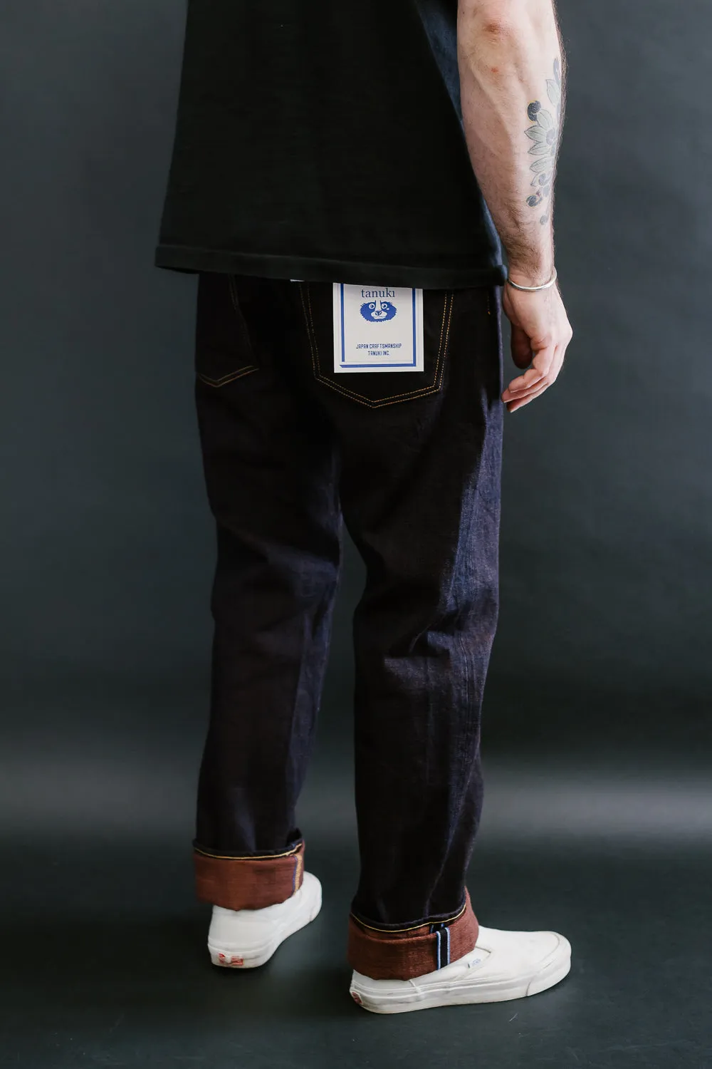 TNK101KH - 14.5oz "KAKISHIBU" Selvedge Regular Straight - Indigo x Kakishibu OW