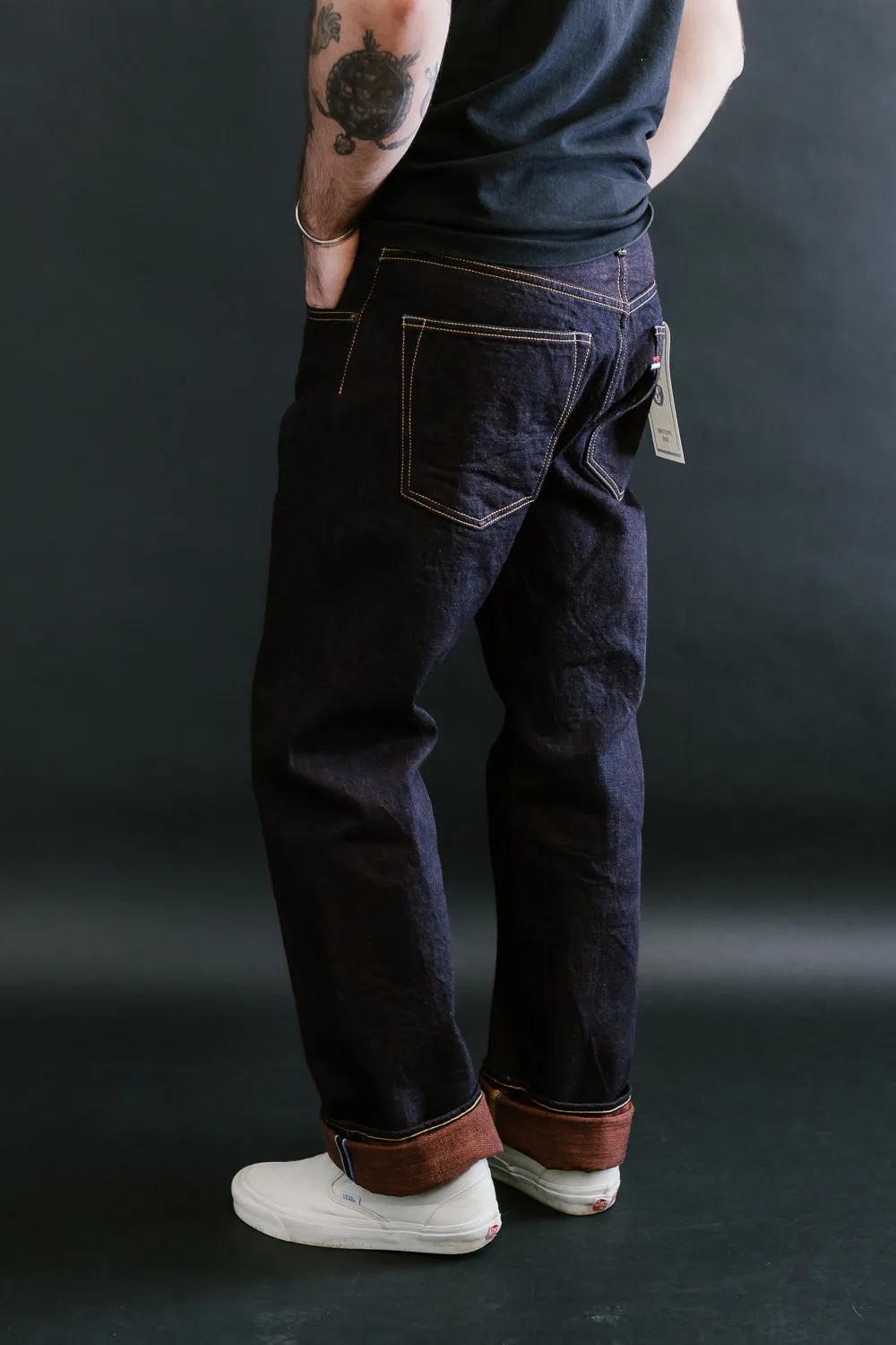 TNK101KH - 14.5oz "KAKISHIBU" Selvedge Regular Straight - Indigo x Kakishibu OW