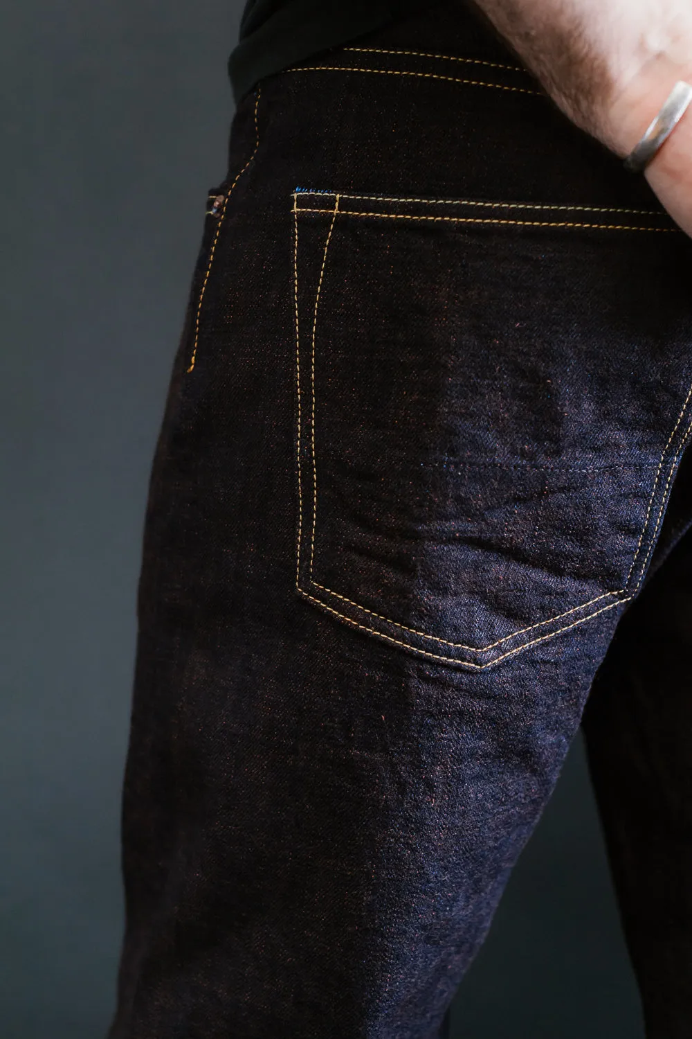 TNK101KH - 14.5oz "KAKISHIBU" Selvedge Regular Straight - Indigo x Kakishibu OW