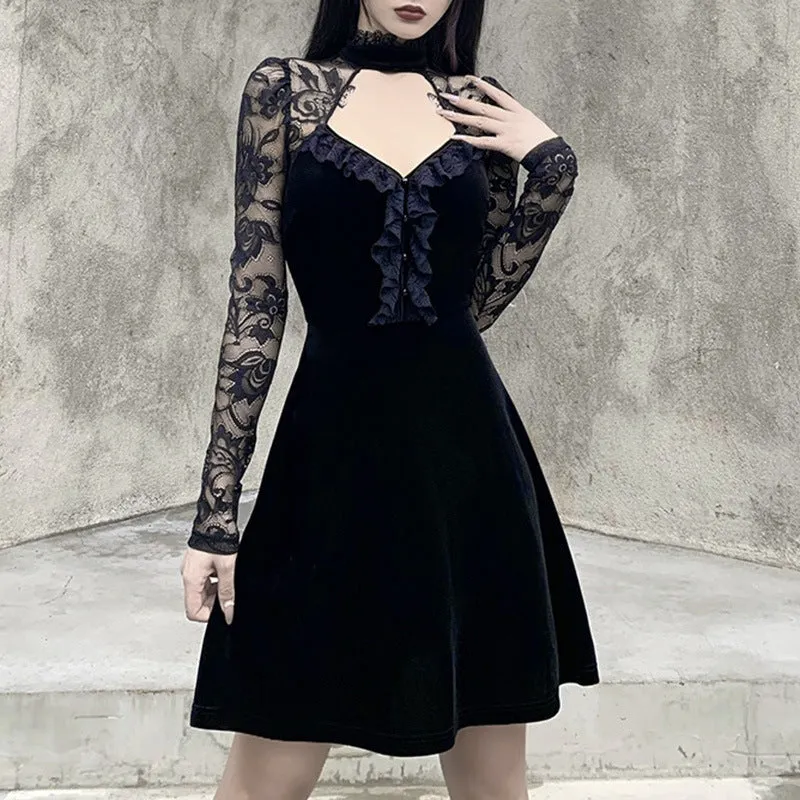 VenusFox Goth Dark Victorian Dress Corset T-shirts Bandage Black Punk Women Crop Tops Short Sleeve V-neck Sexy Lolita Bustier Blouse