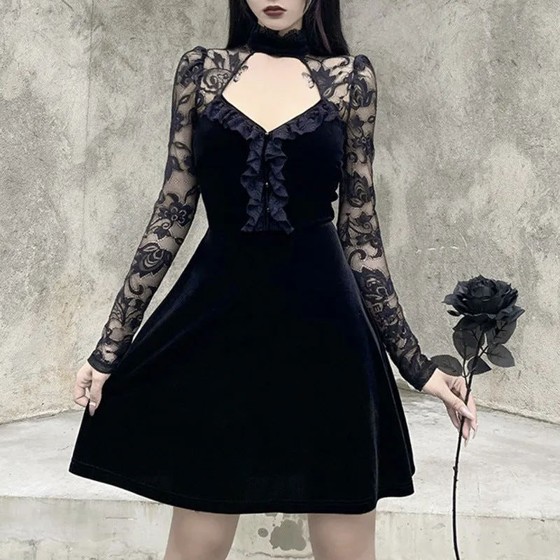 VenusFox Goth Dark Victorian Dress Corset T-shirts Bandage Black Punk Women Crop Tops Short Sleeve V-neck Sexy Lolita Bustier Blouse