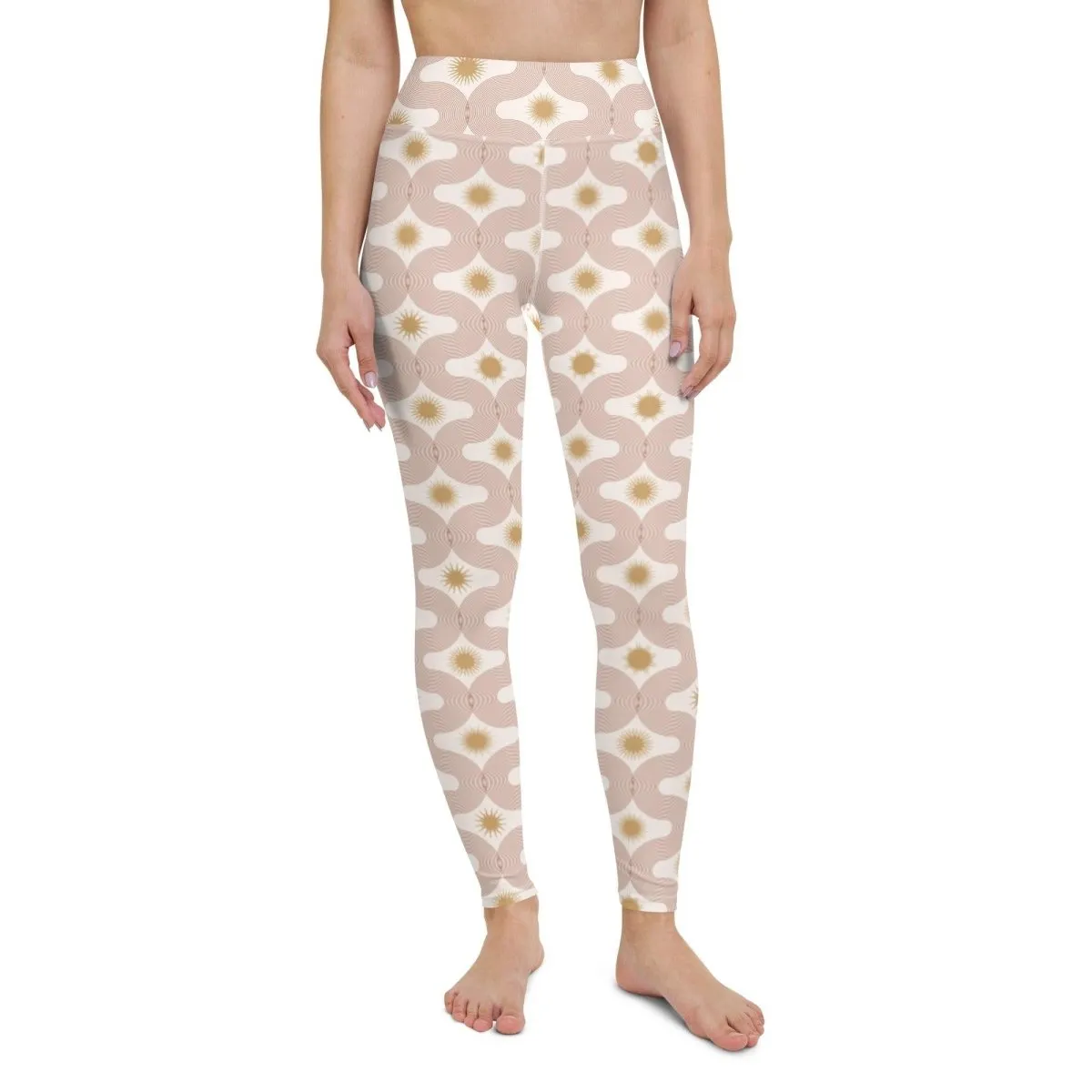 White Celestial Wonder Women's High-Waisted Yoga Pants