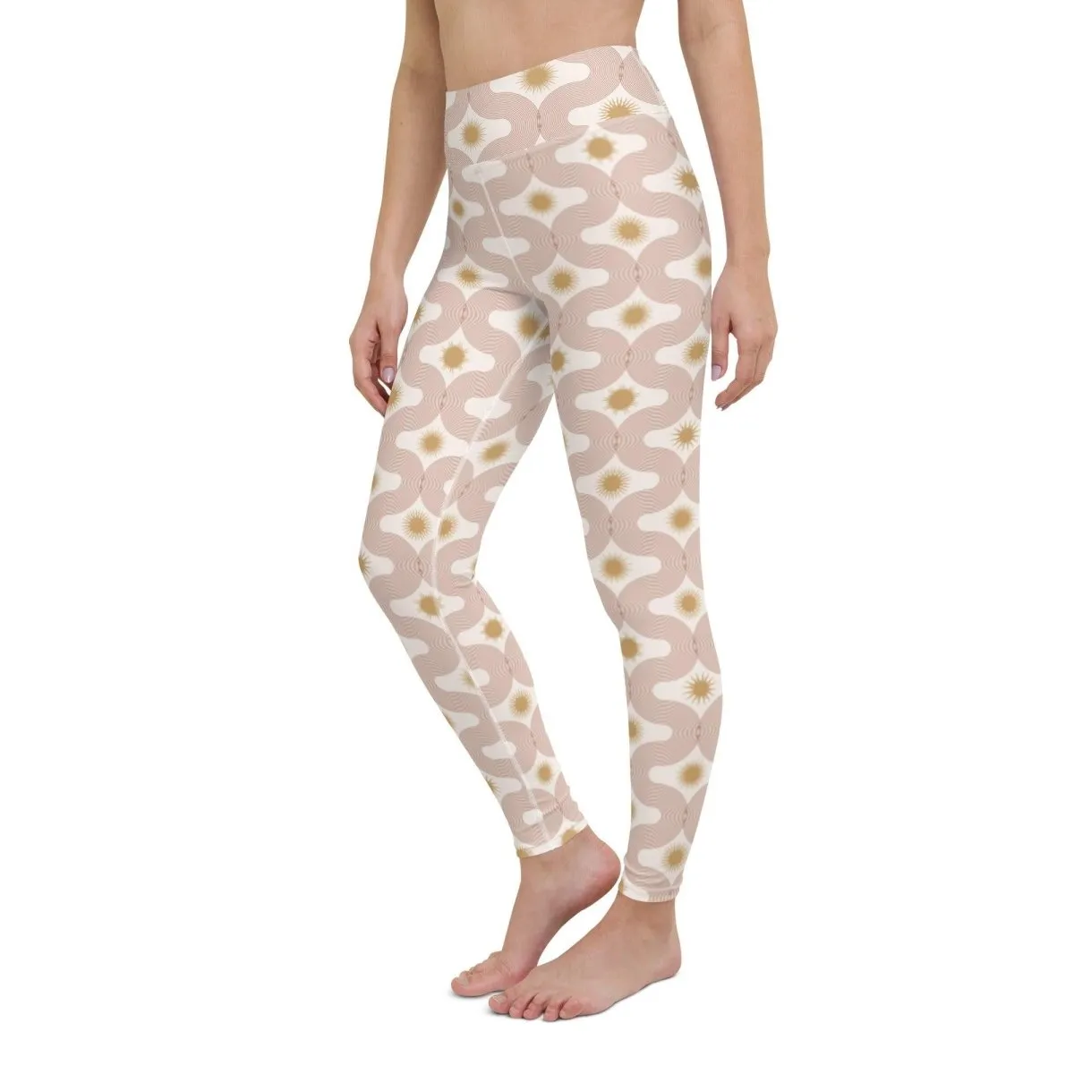 White Celestial Wonder Women's High-Waisted Yoga Pants