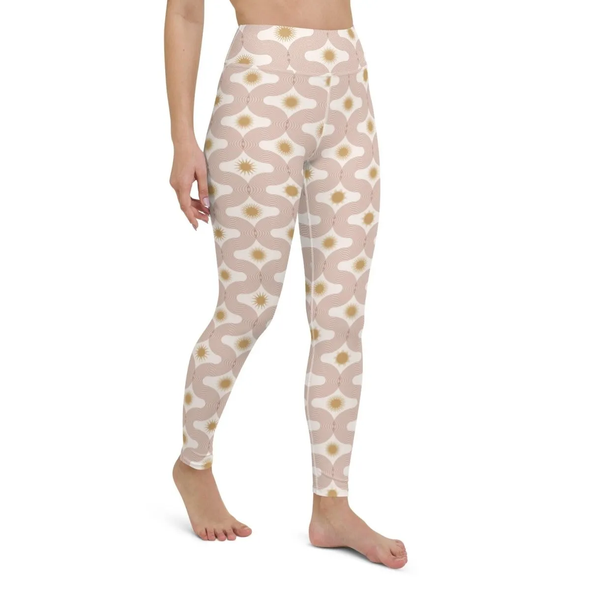 White Celestial Wonder Women's High-Waisted Yoga Pants