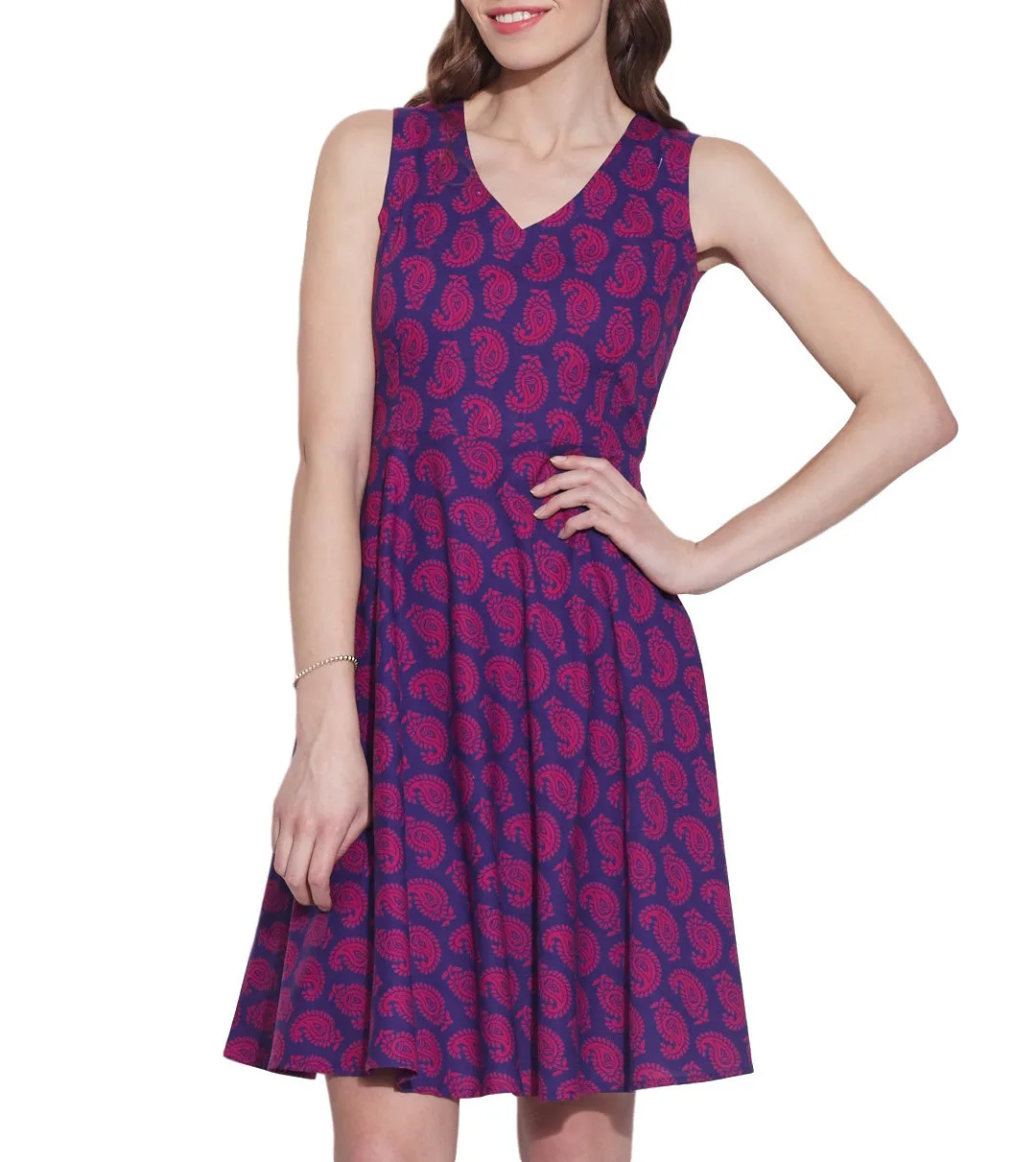 Women Apparels Cotton Printed Dress,Machine Washable,W-CPD38-1630, Size-38 Inch