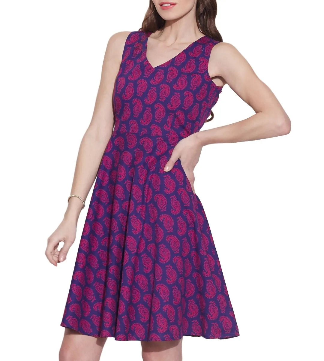 Women Apparels Cotton Printed Dress,Machine Washable,W-CPD38-1630, Size-38 Inch