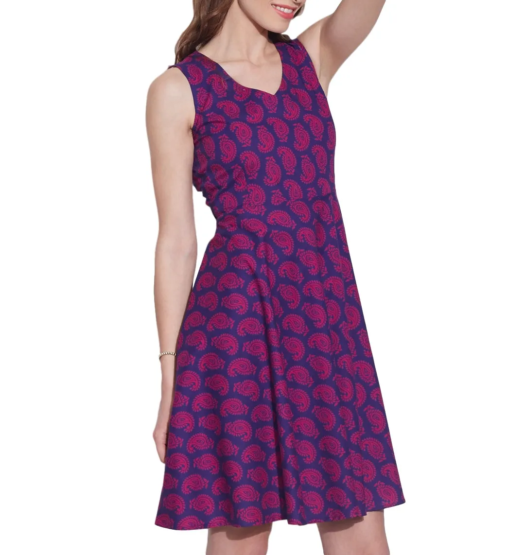 Women Apparels Cotton Printed Dress,Machine Washable,W-CPD38-1630, Size-38 Inch